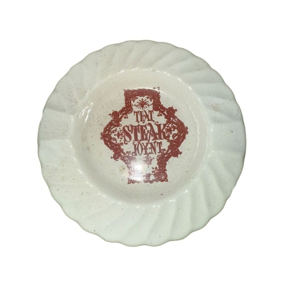 Vintage Mason's Ironstone TNY Steak Joint Ceramic Collector Plate ashtray‎ flaws